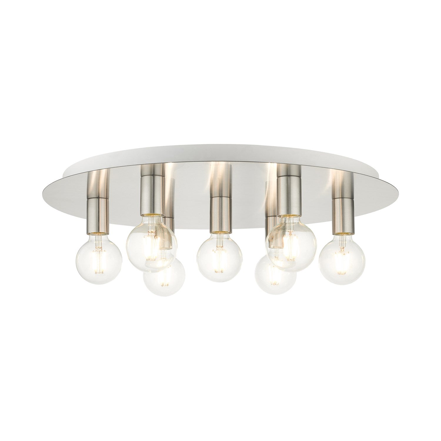 7 Light Brushed Nickel Flush Mount by Livex Lighting