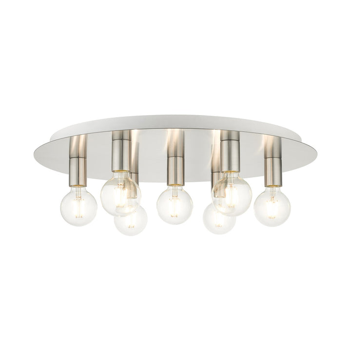 7 Light Brushed Nickel Flush Mount by Livex Lighting