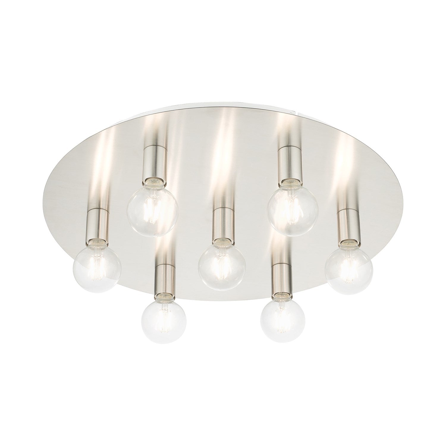 7 Light Brushed Nickel Flush Mount