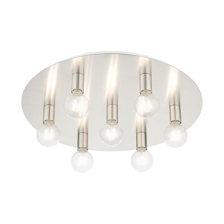 7 Light Brushed Nickel Flush Mount