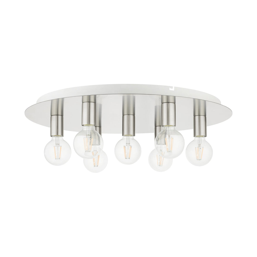 7 Light Brushed Nickel Flush Mount