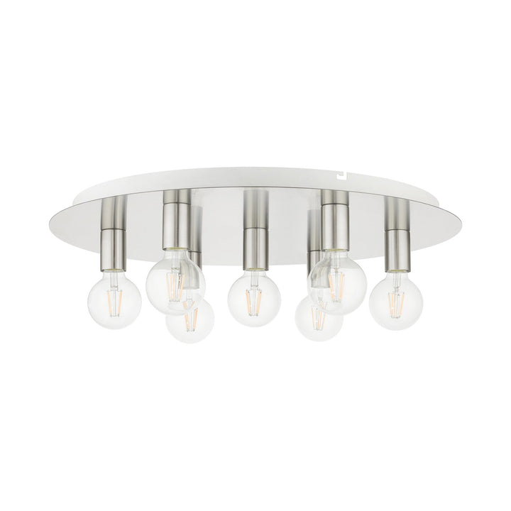 7 Light Brushed Nickel Flush Mount