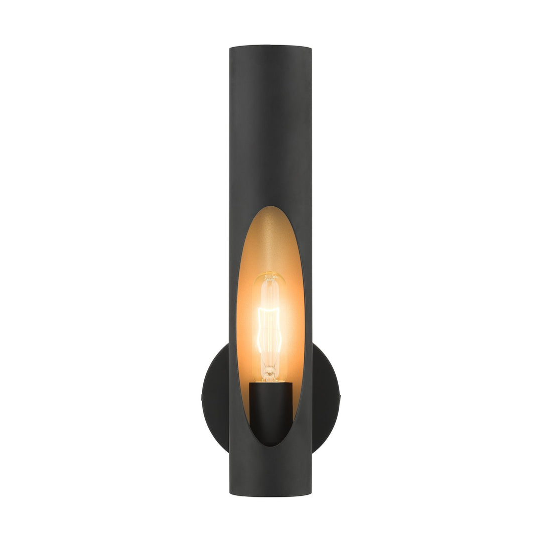 1 Light Black Ada Single Sconce by Livex Lighting