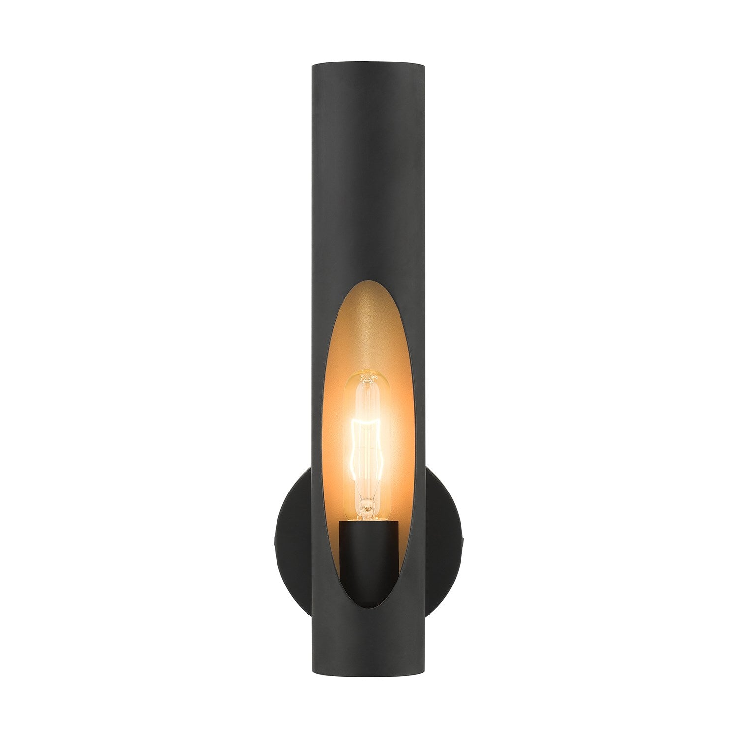 1 Light Black Ada Single Sconce by Livex Lighting