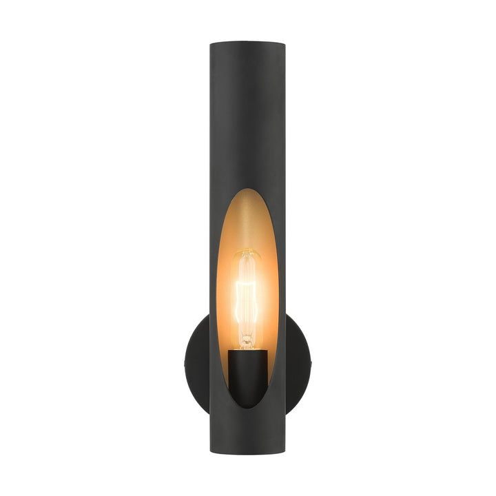1 Light Black Ada Single Sconce by Livex Lighting