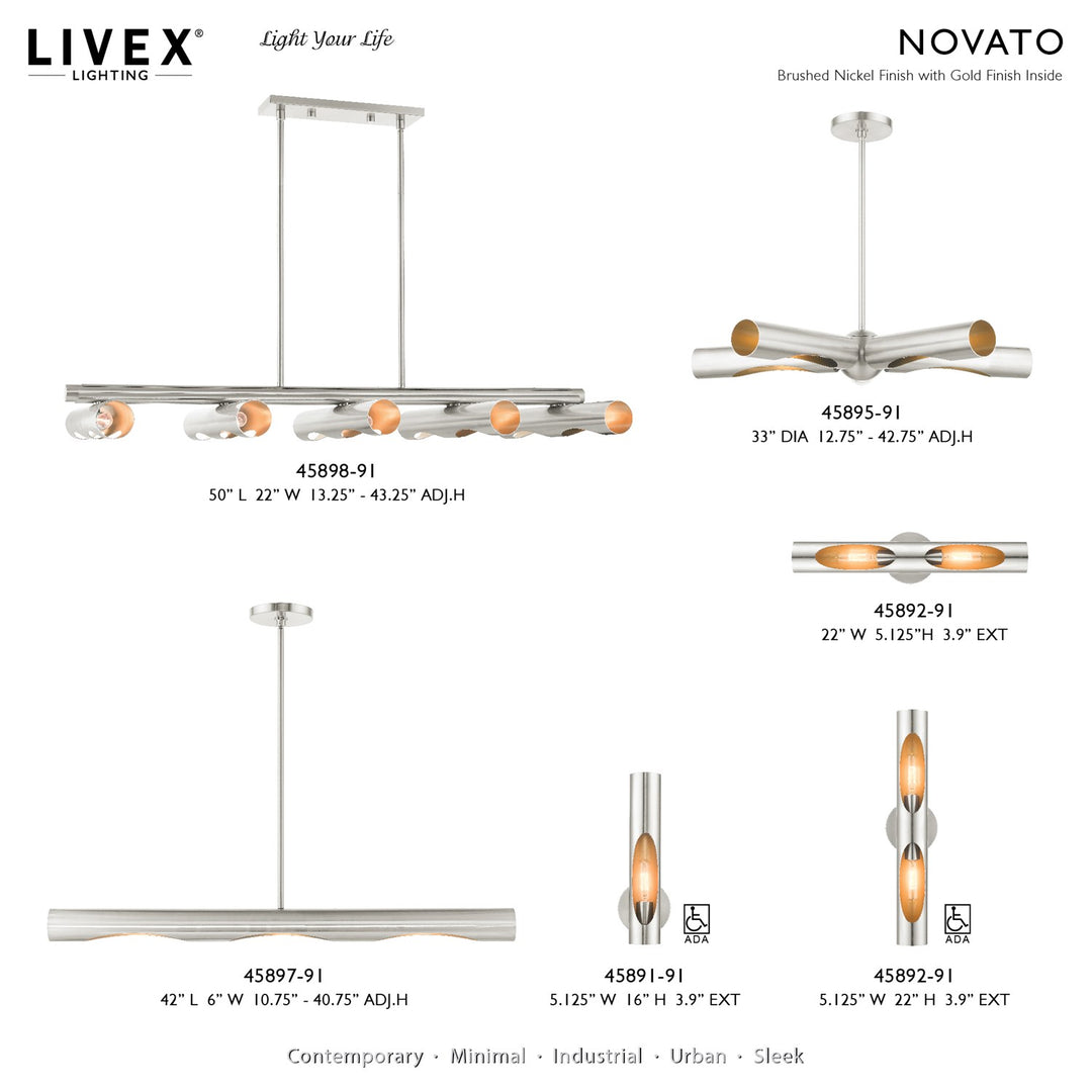 1 Light Brushed Nickel Ada Single Sconce