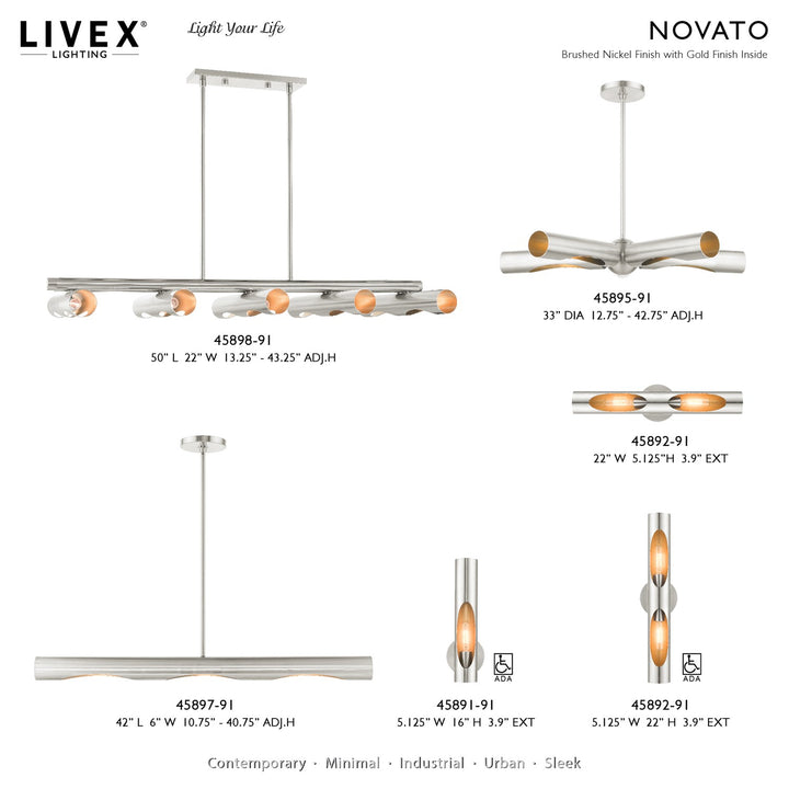 1 Light Brushed Nickel Ada Single Sconce