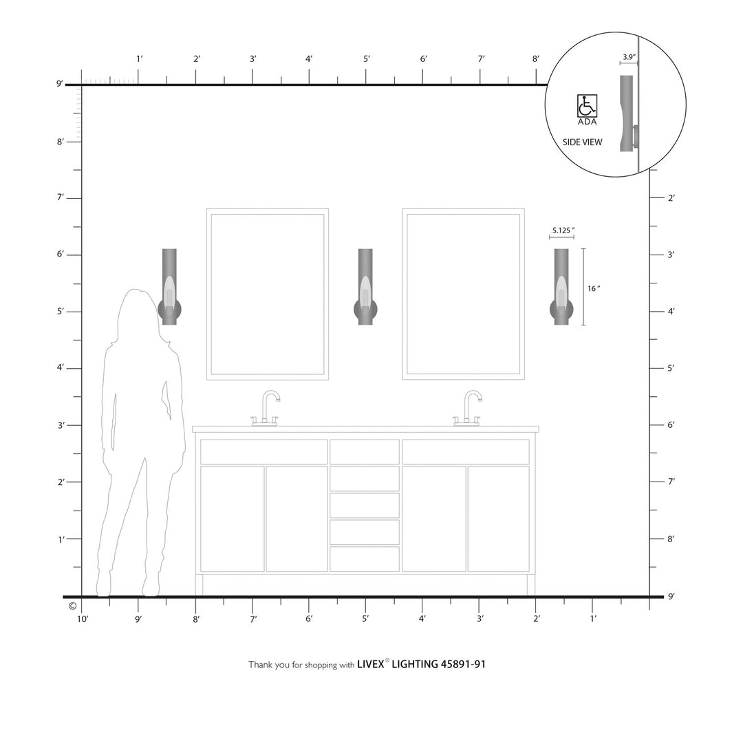 1 Light Brushed Nickel Ada Single Sconce