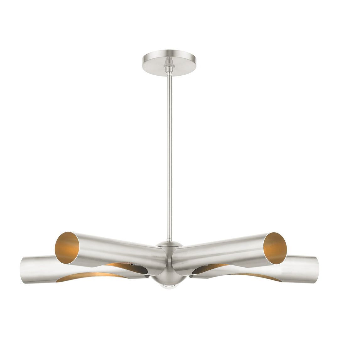 5 Light Brushed Nickel Chandelier by Livex Lighting