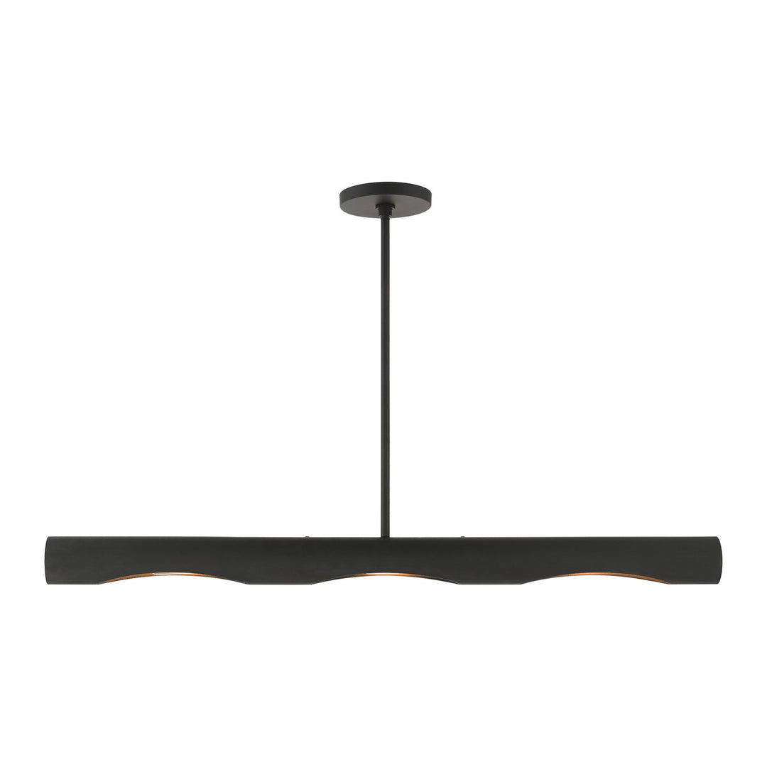 3 Light Black Linear Chandelier by Livex Lighting