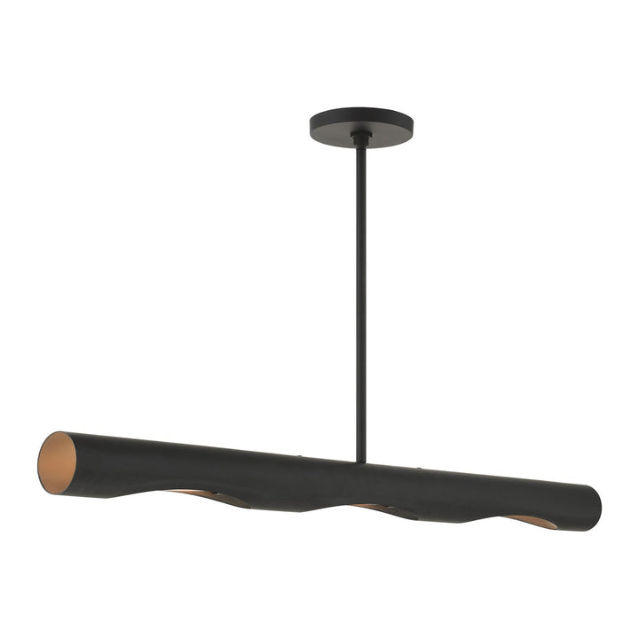 3 Light Black Linear Chandelier