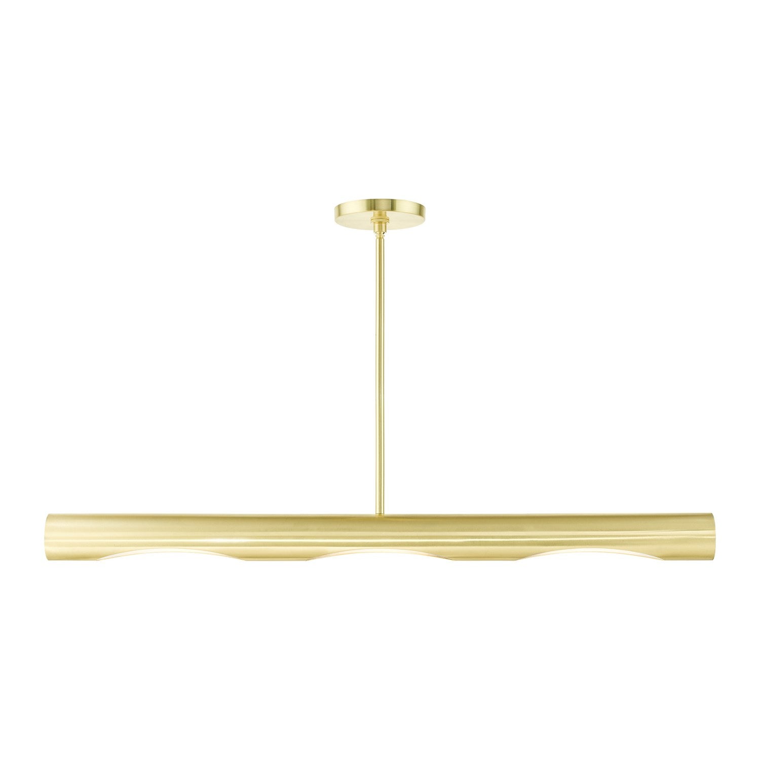 3 Light Satin Brass Linear Chandelier by Livex Lighting