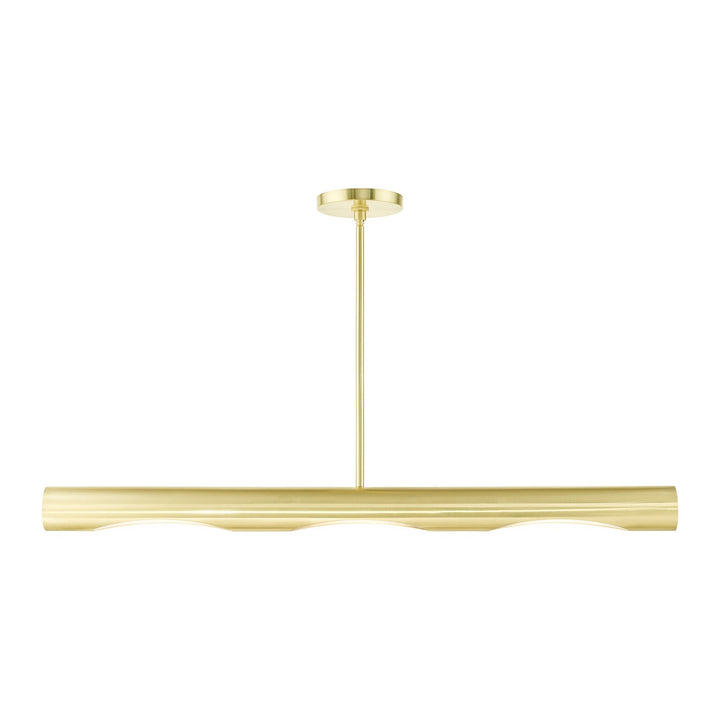 3 Light Satin Brass Linear Chandelier by Livex Lighting