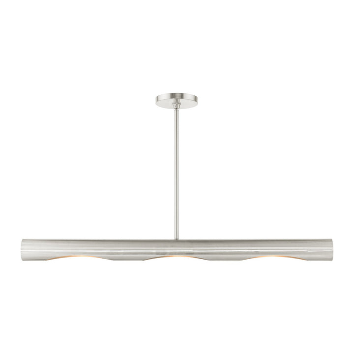 3 Light Brushed Nickel Linear Chandelier by Livex Lighting