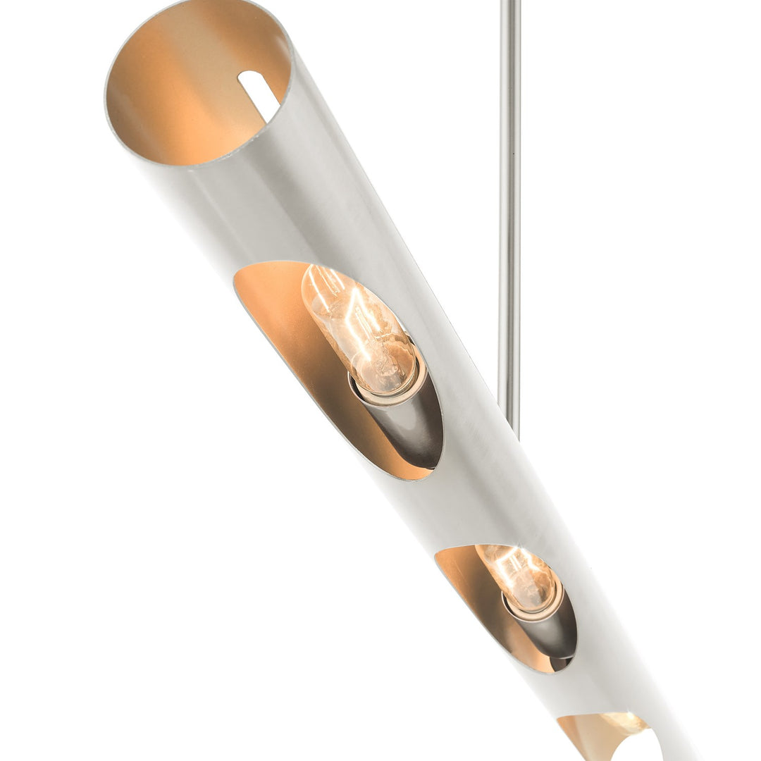 3 Light Brushed Nickel Linear Chandelier
