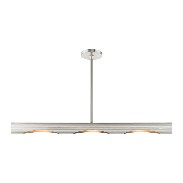 3 Light Brushed Nickel Linear Chandelier