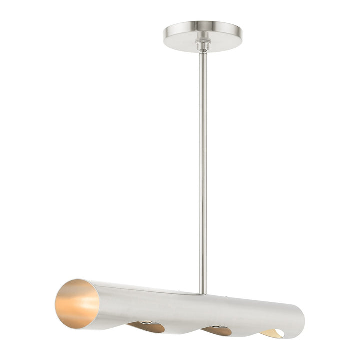 3 Light Brushed Nickel Linear Chandelier