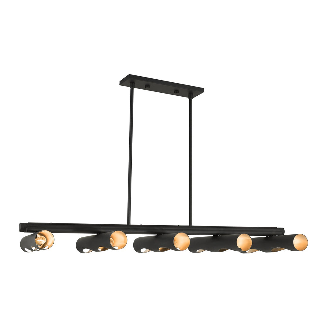 10 Light Black Linear Chandelier by Livex Lighting
