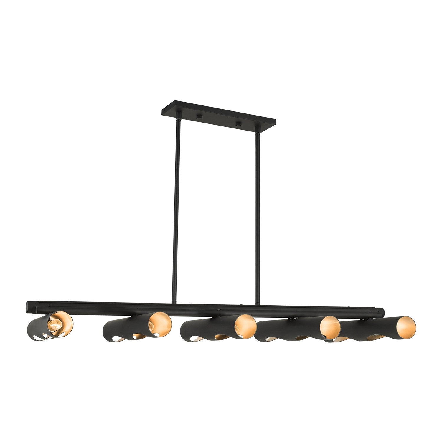 10 Light Black Linear Chandelier by Livex Lighting