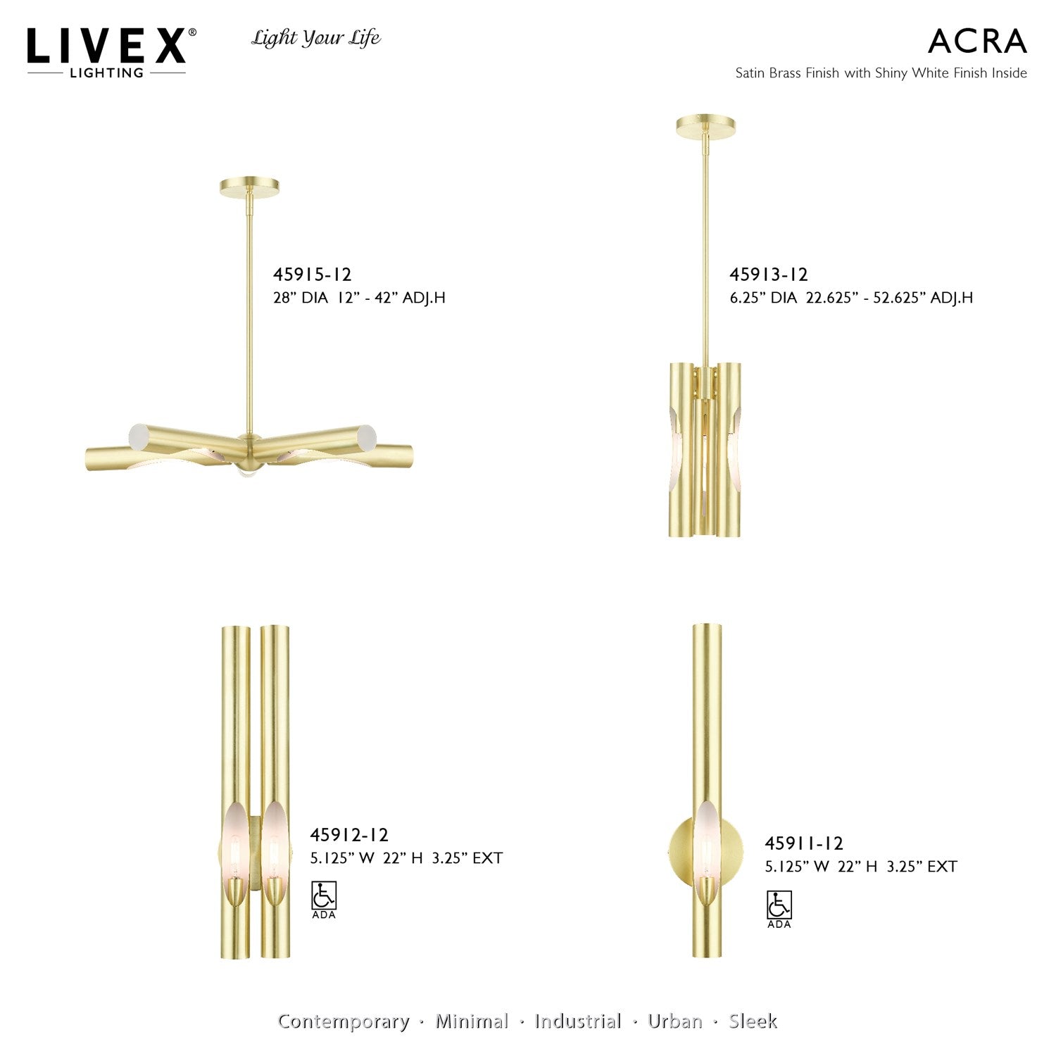 1 Light Satin Brass Ada Single Sconce