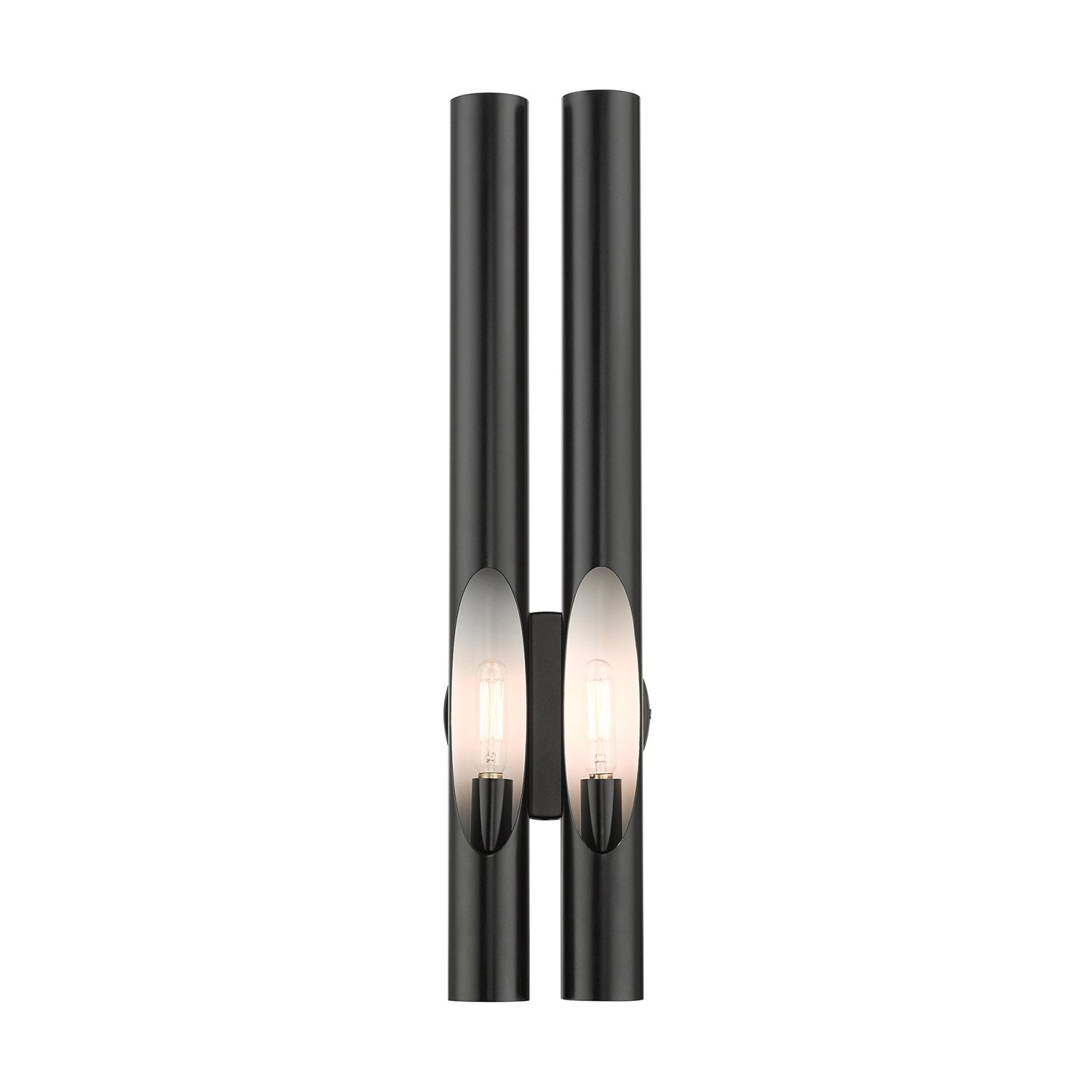 2 Light Shiny Black Ada Double Sconce by Livex Lighting