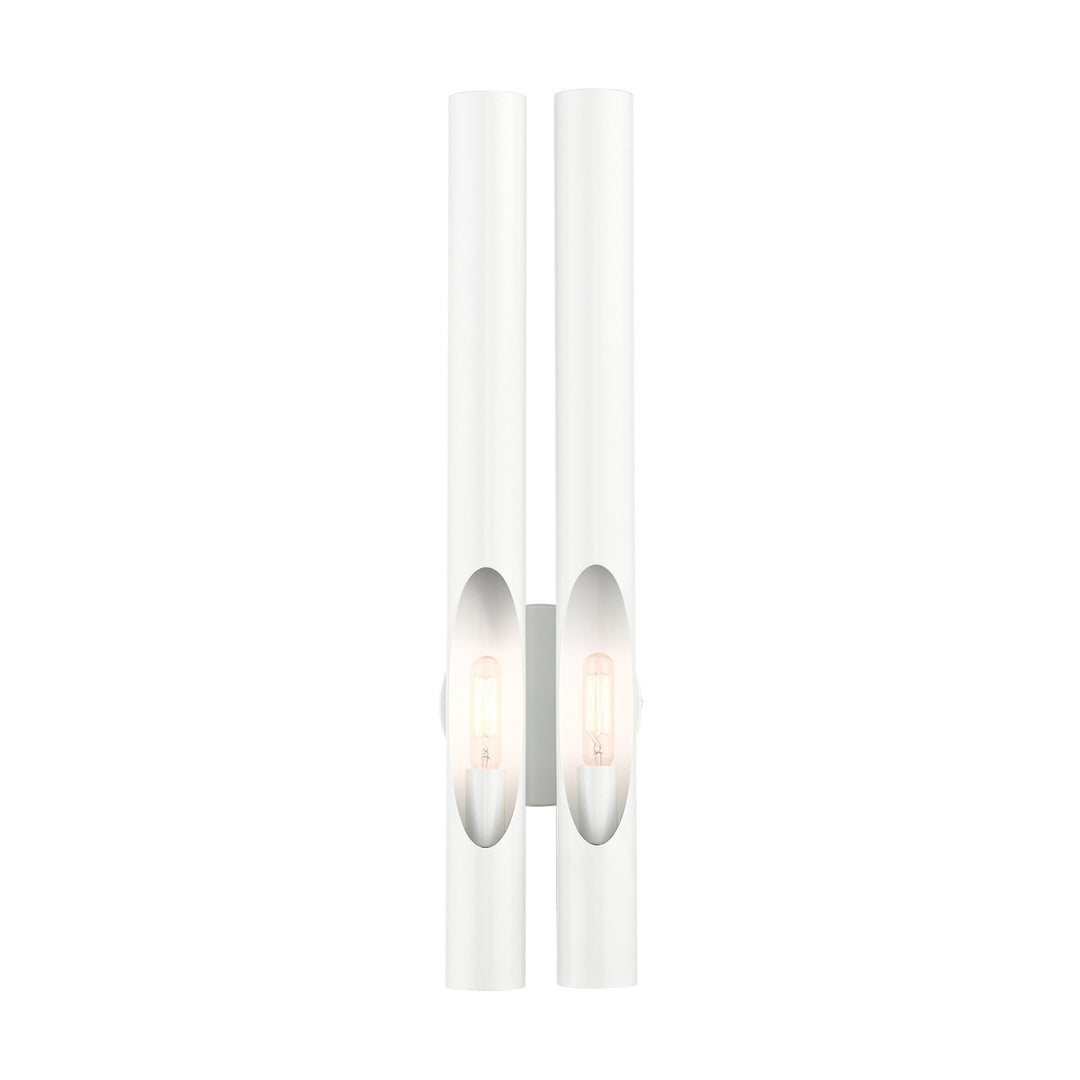 2 Light Shiny White Ada Double Sconce by Livex Lighting