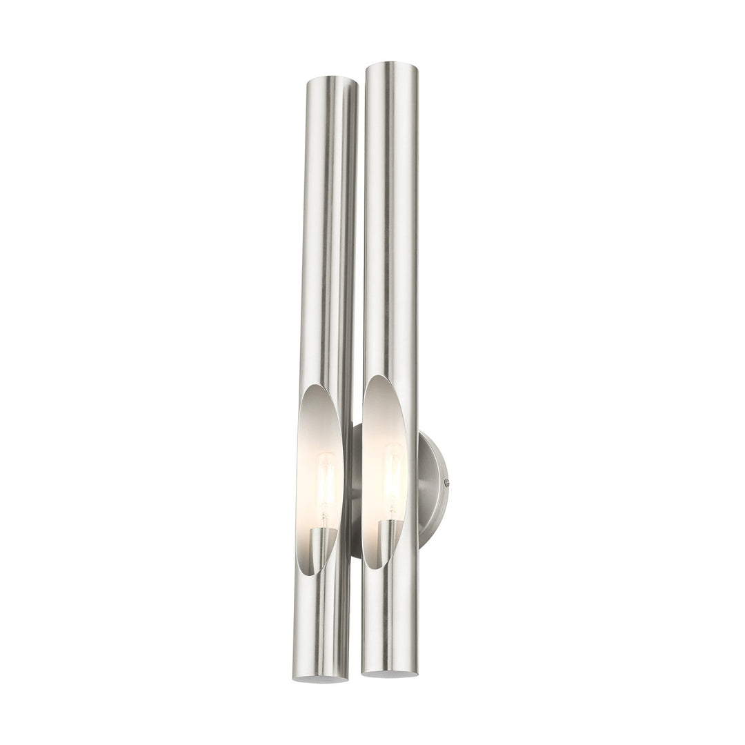 2 Light Brushed Nickel Ada Double Sconce