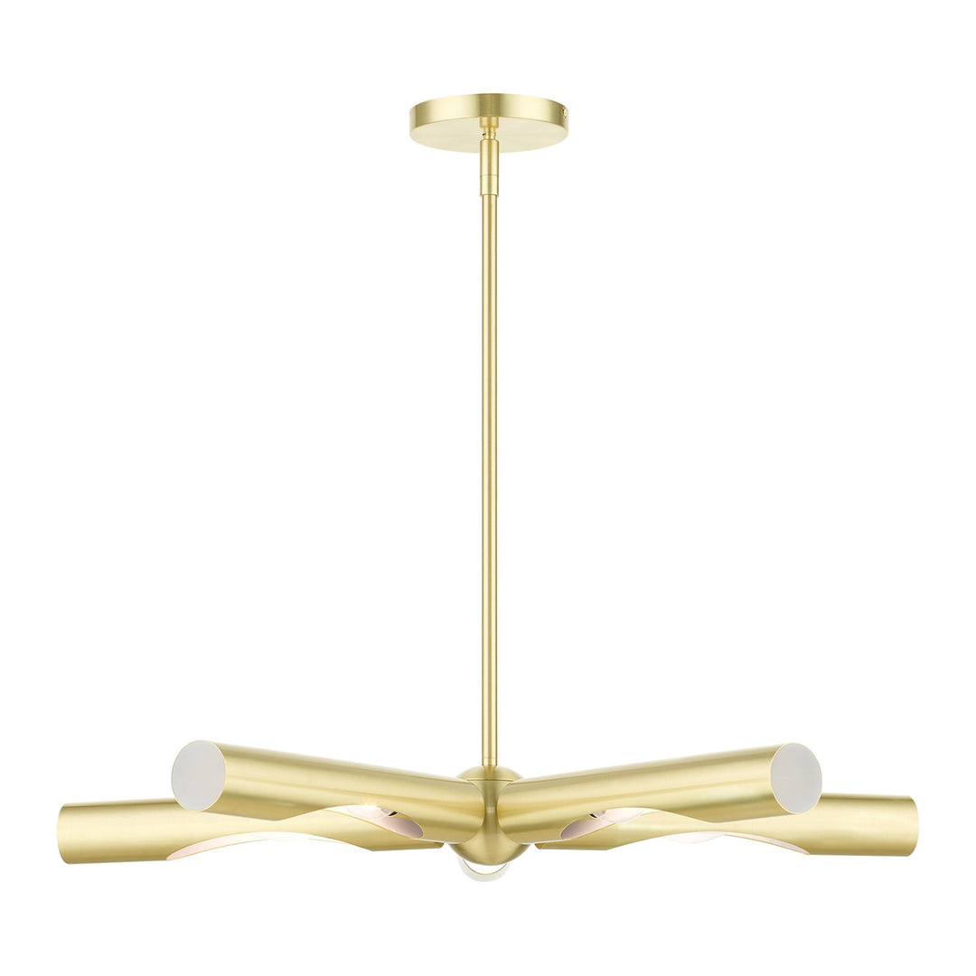 5 Light Satin Brass Chandelier by Livex Lighting