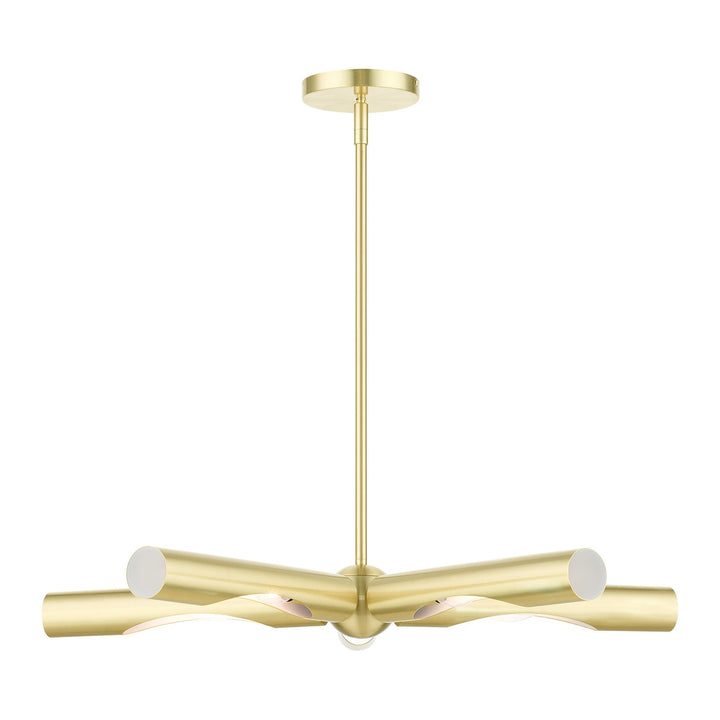 5 Light Satin Brass Chandelier by Livex Lighting