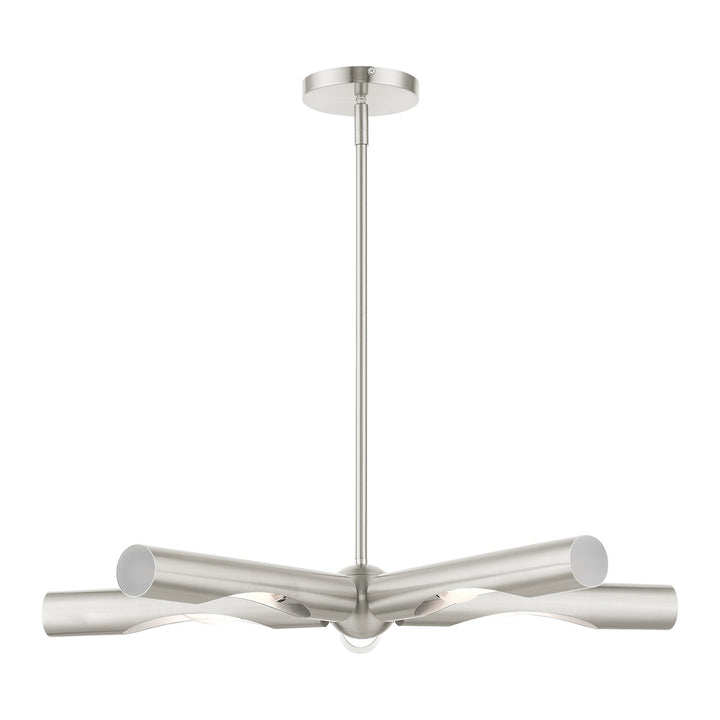 5 Light Brushed Nickel Chandelier by Livex Lighting