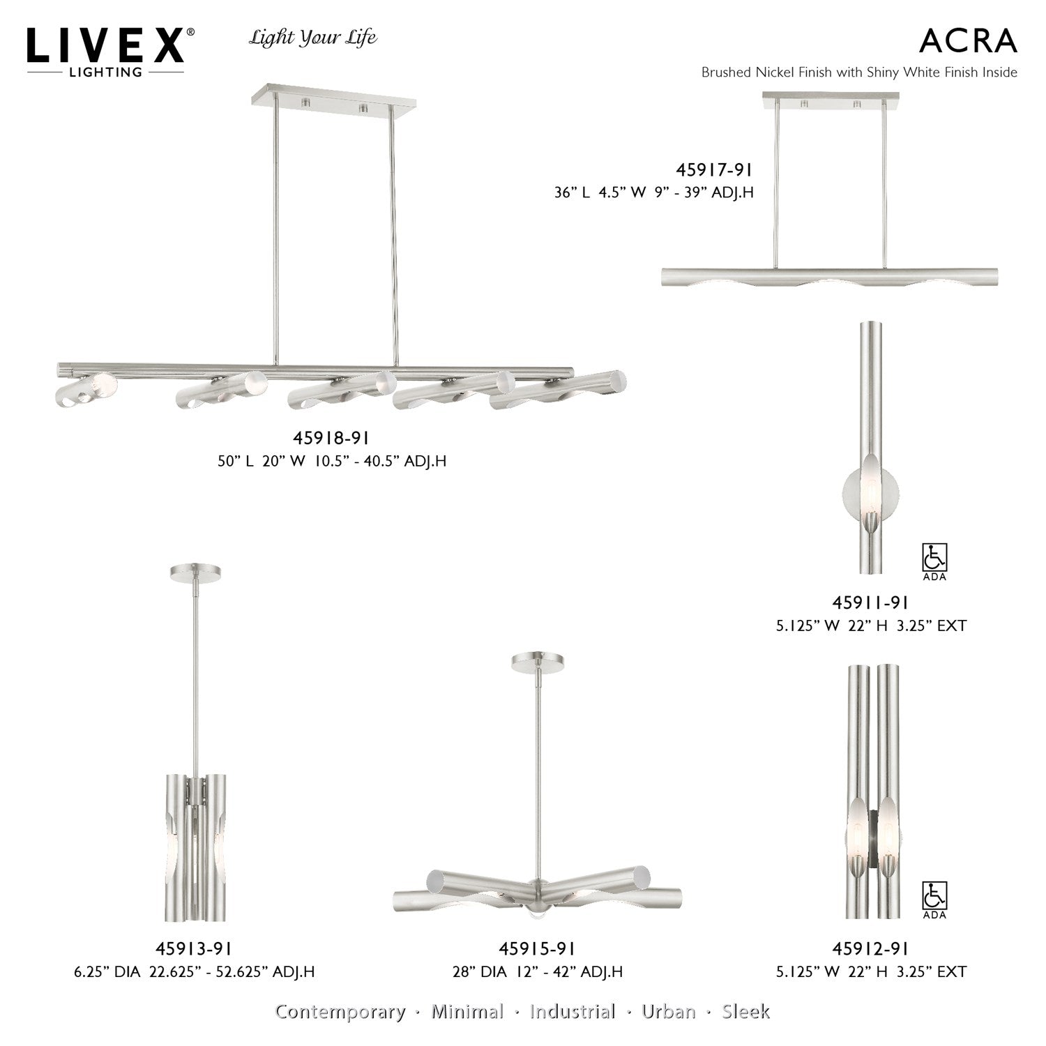 5 Light Brushed Nickel Chandelier