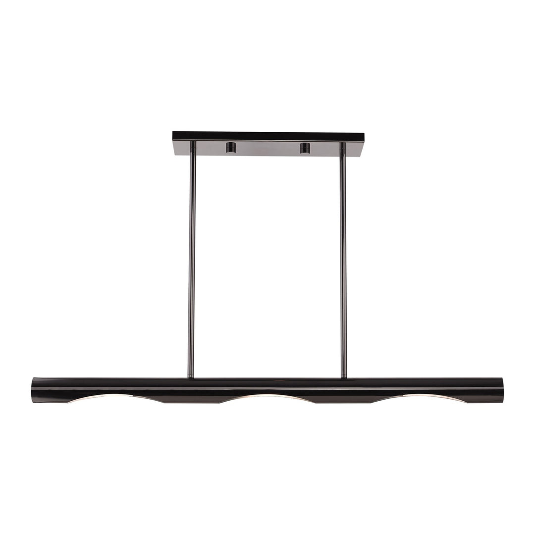 3 Light Black Chrome Linear Chandelier by Livex Lighting