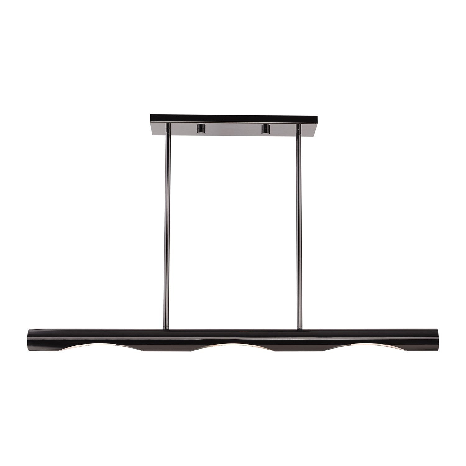 3 Light Black Chrome Linear Chandelier by Livex Lighting
