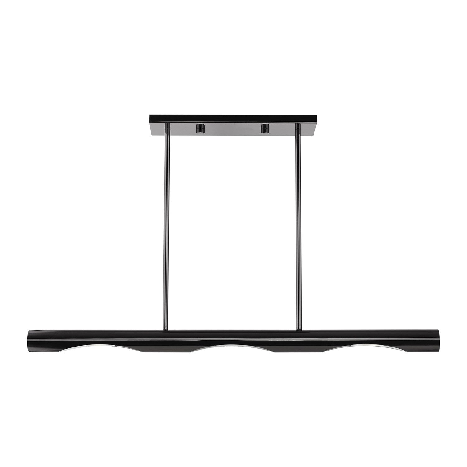 3 Light Black Chrome Linear Chandelier