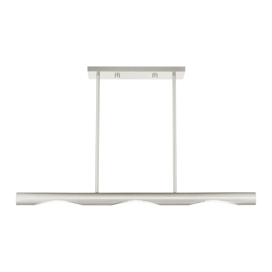 3 Light Brushed Nickel Linear Chandelier by Livex Lighting