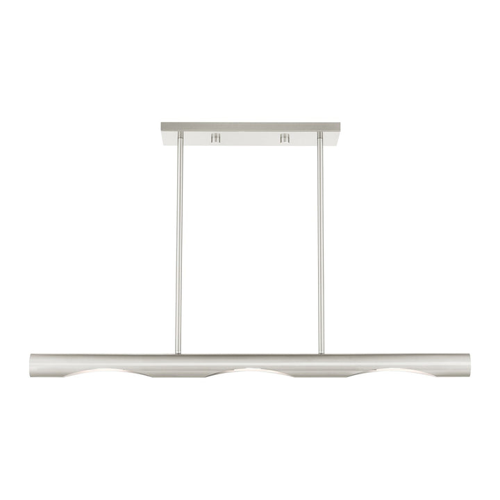 3 Light Brushed Nickel Linear Chandelier by Livex Lighting
