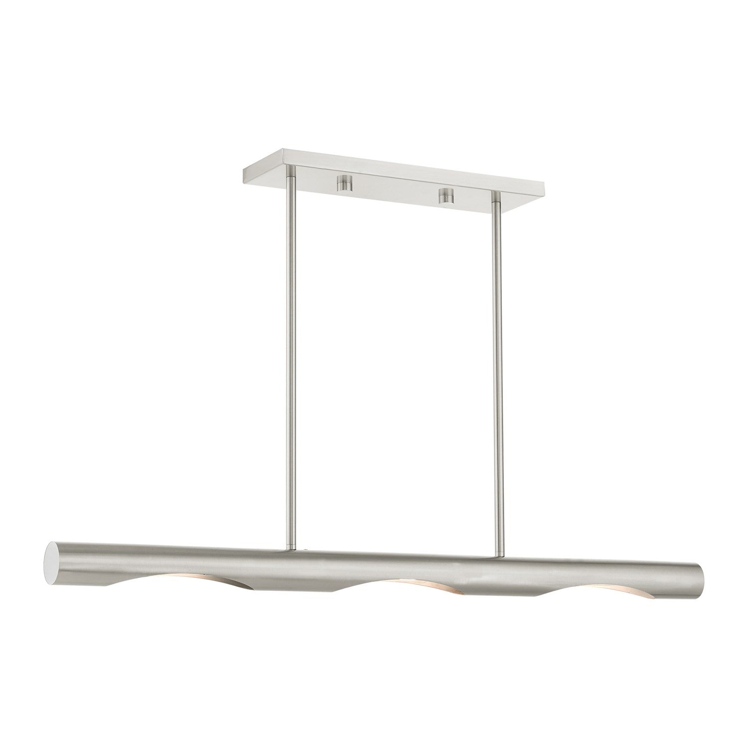 3 Light Brushed Nickel Linear Chandelier