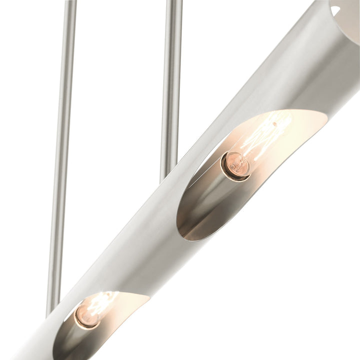 3 Light Brushed Nickel Linear Chandelier