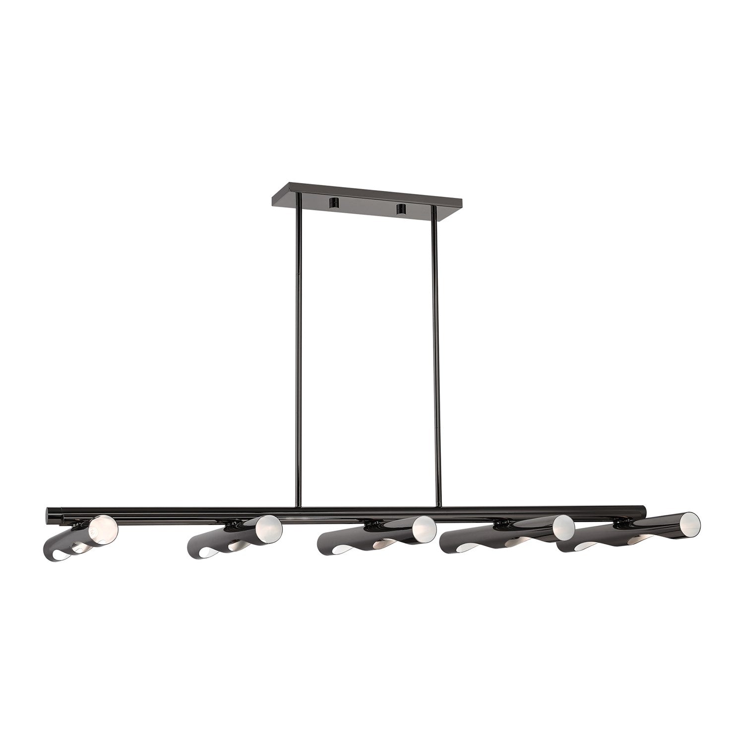 10 Light Black Chrome Linear Chandelier by Livex Lighting