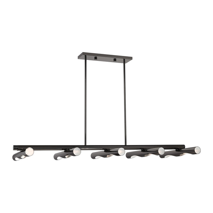 10 Light Black Chrome Linear Chandelier by Livex Lighting
