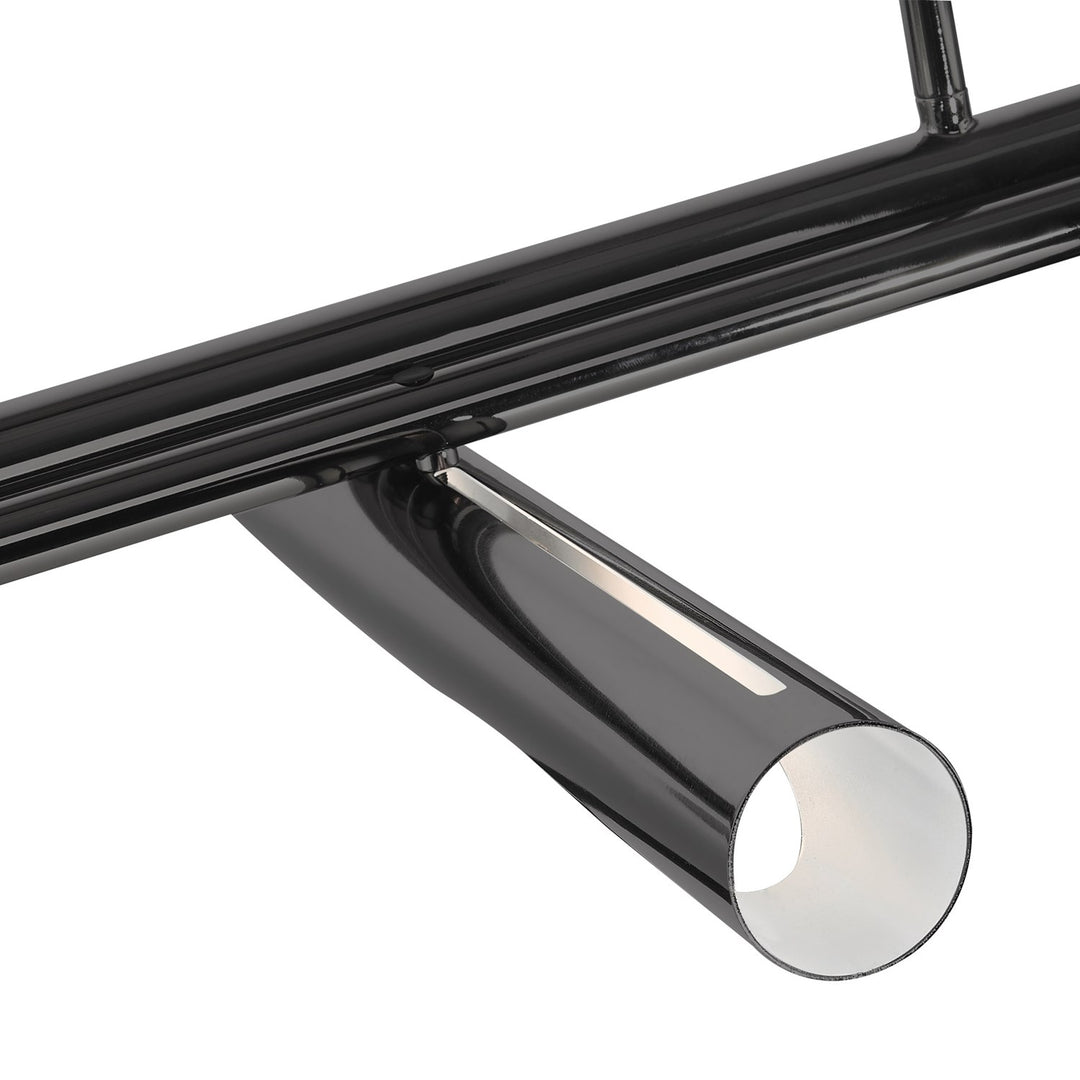 10 Light Black Chrome Linear Chandelier
