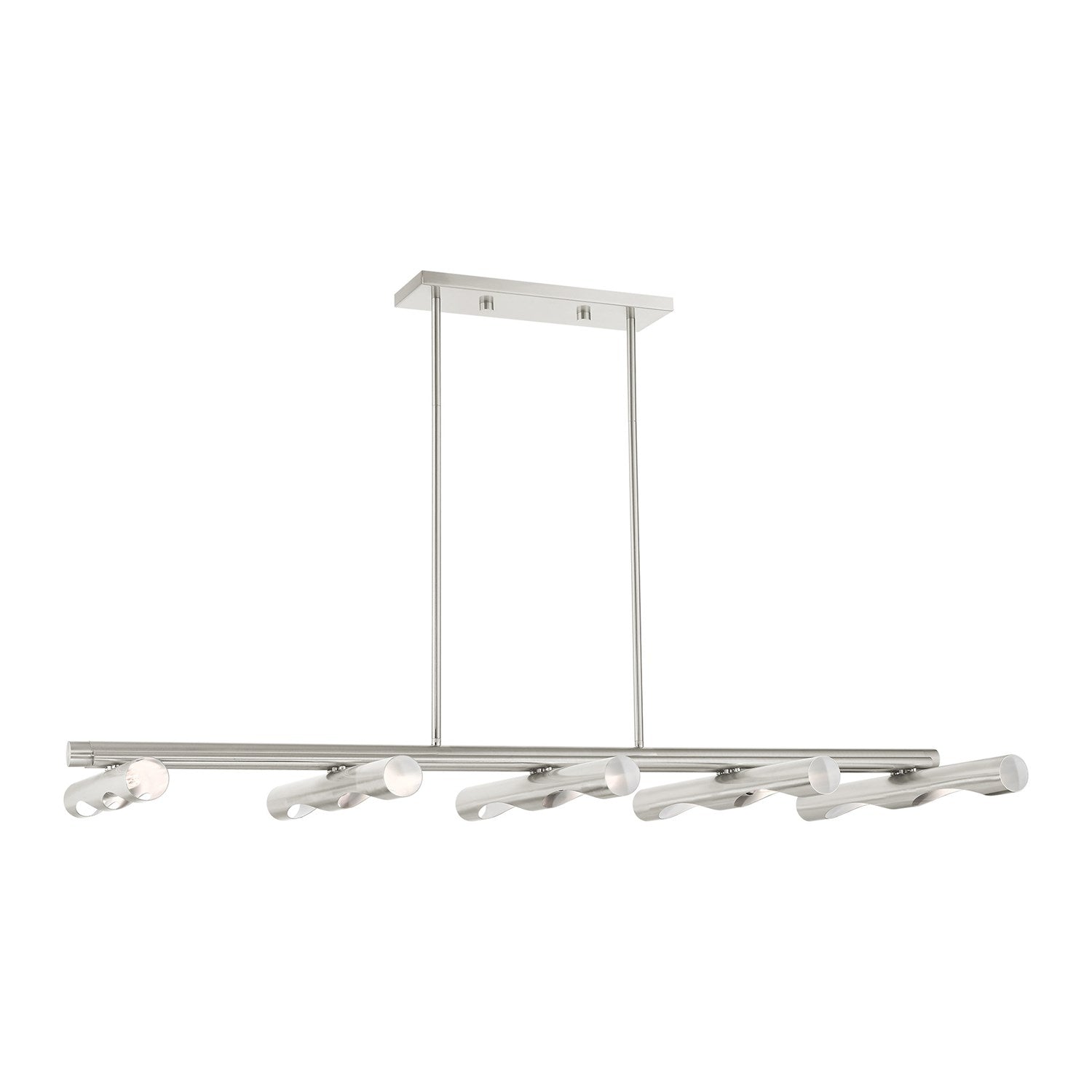 10 Light Brushed Nickel Linear Chandelier by Livex Lighting