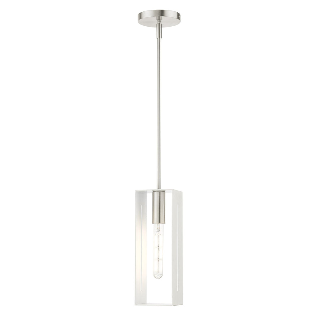 1 Light Brushed Nickel Pendant by Livex Lighting