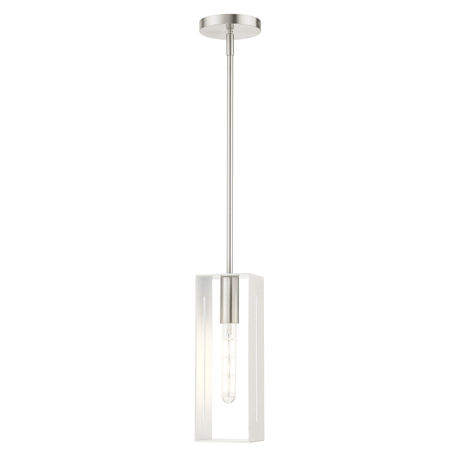 1 Light Brushed Nickel Pendant by Livex Lighting
