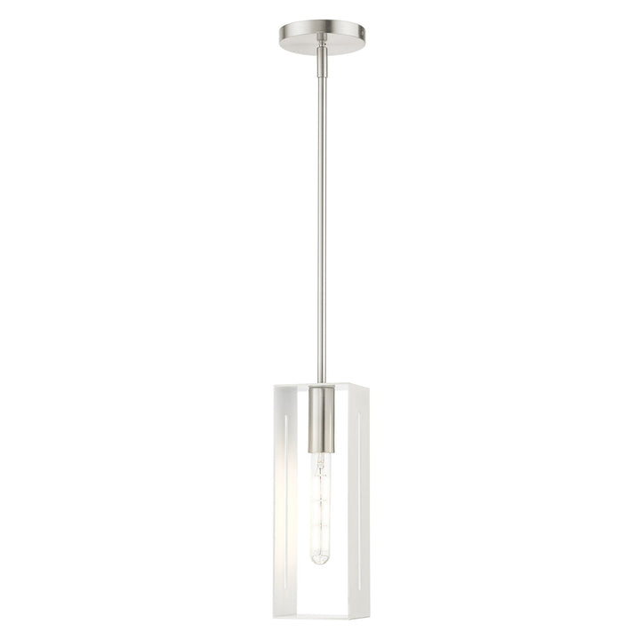 1 Light Brushed Nickel Pendant by Livex Lighting