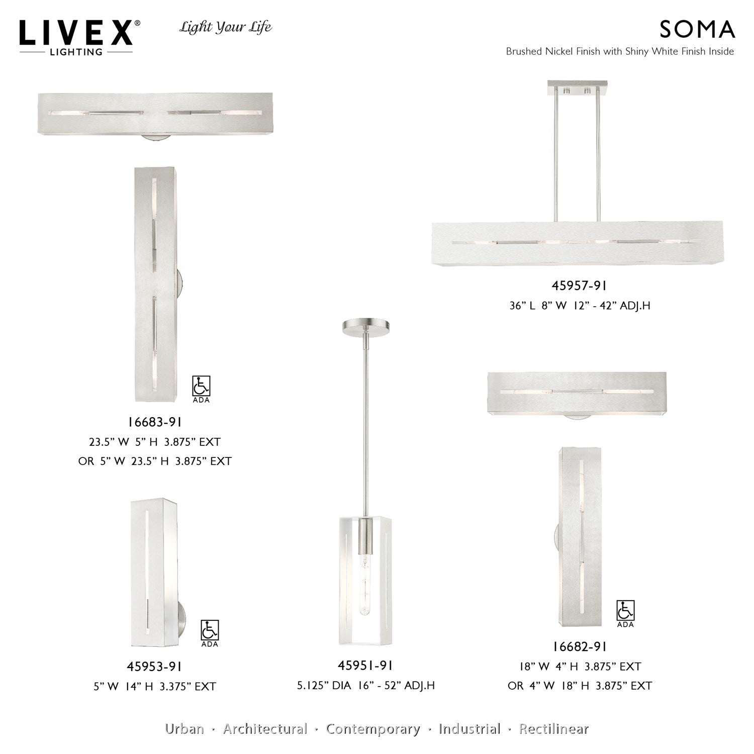 1 Light Brushed Nickel Pendant