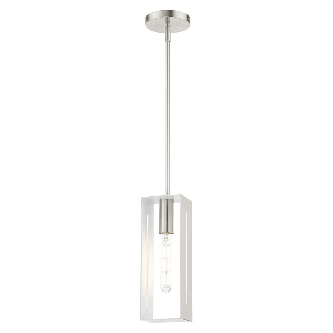 1 Light Brushed Nickel Pendant