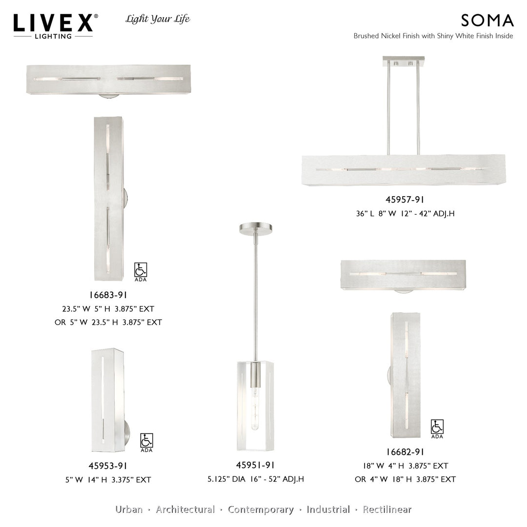 1 Light Brushed Nickel Ada Single Sconce