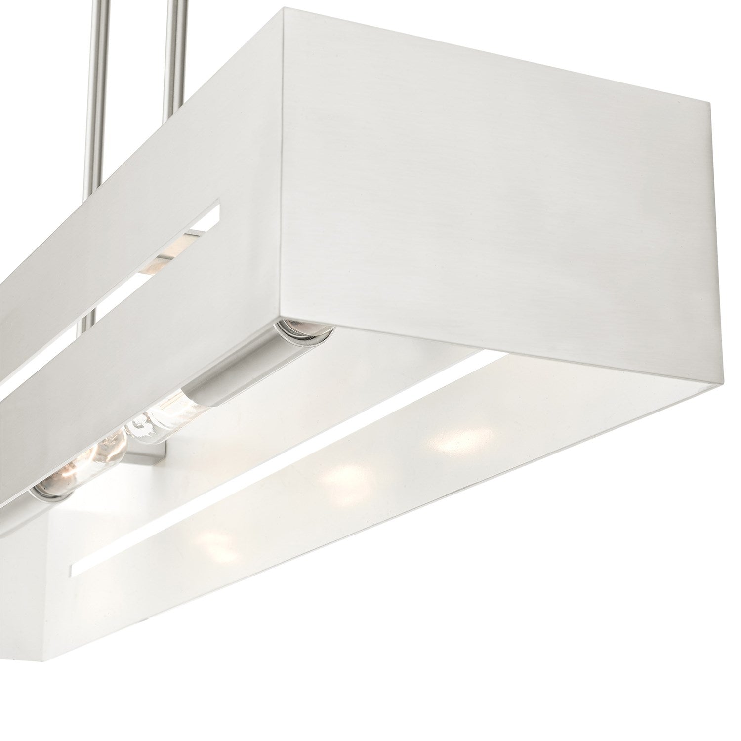 4 Light Brushed Nickel Linear Chandelier