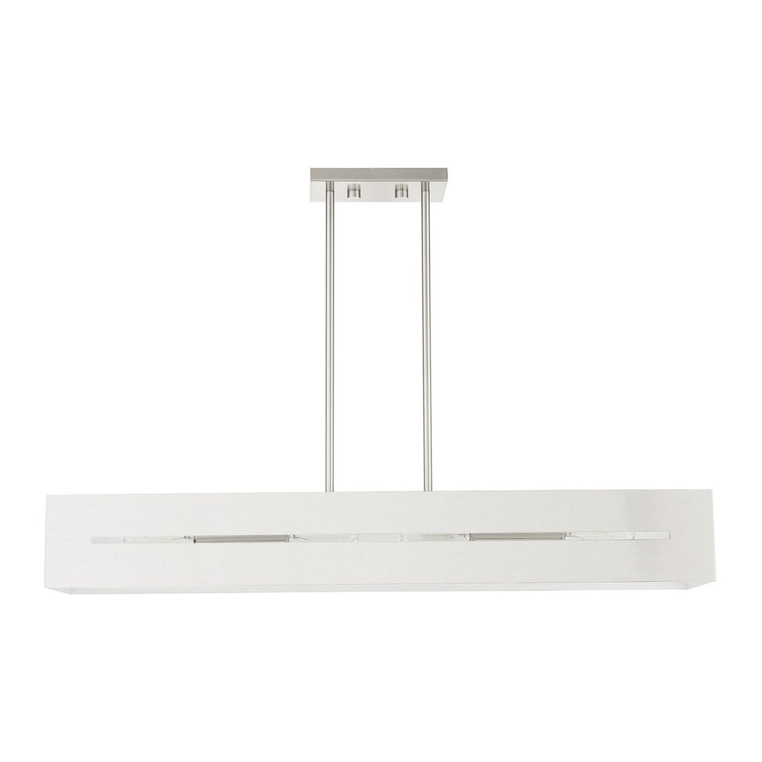 4 Light Brushed Nickel Linear Chandelier